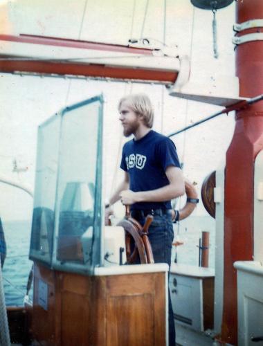 Jon at helm