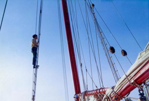 Climbing the shrouds